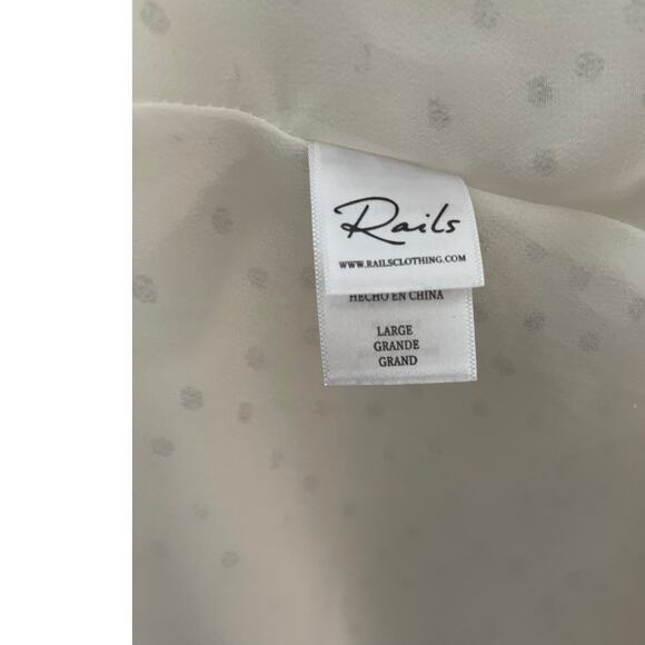 Rails Frida Ivory Speckled Ruffled Hem Dress Size Large - Picture 11 of 12